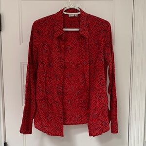 Red Polka Dot Cotton Women's Top